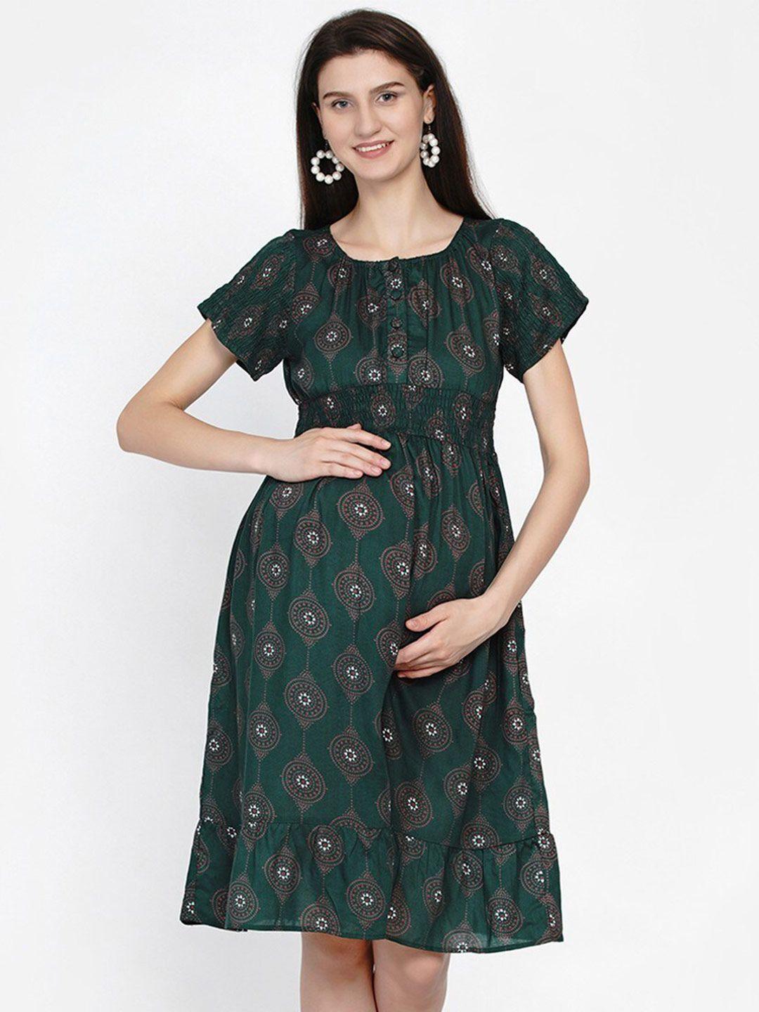 mine4nine ethnic motifs printed maternity dress