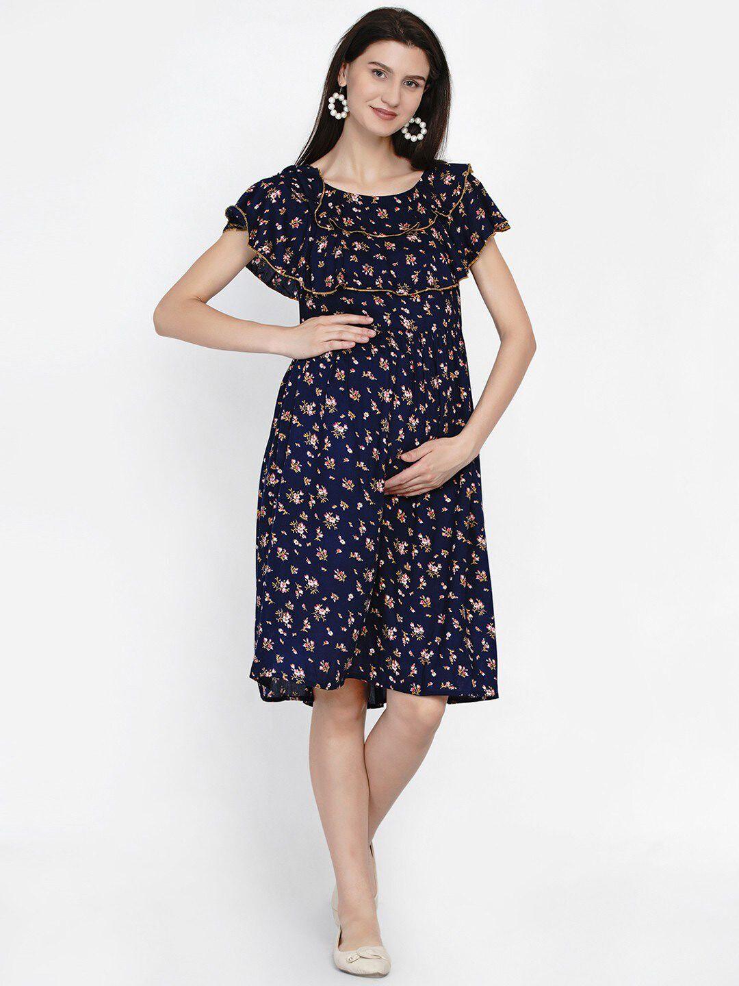 mine4nine floral maternity a-line dress