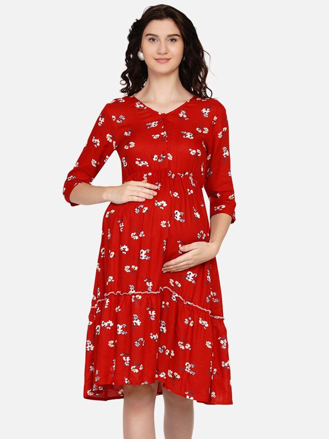 mine4nine floral printed maternity dress