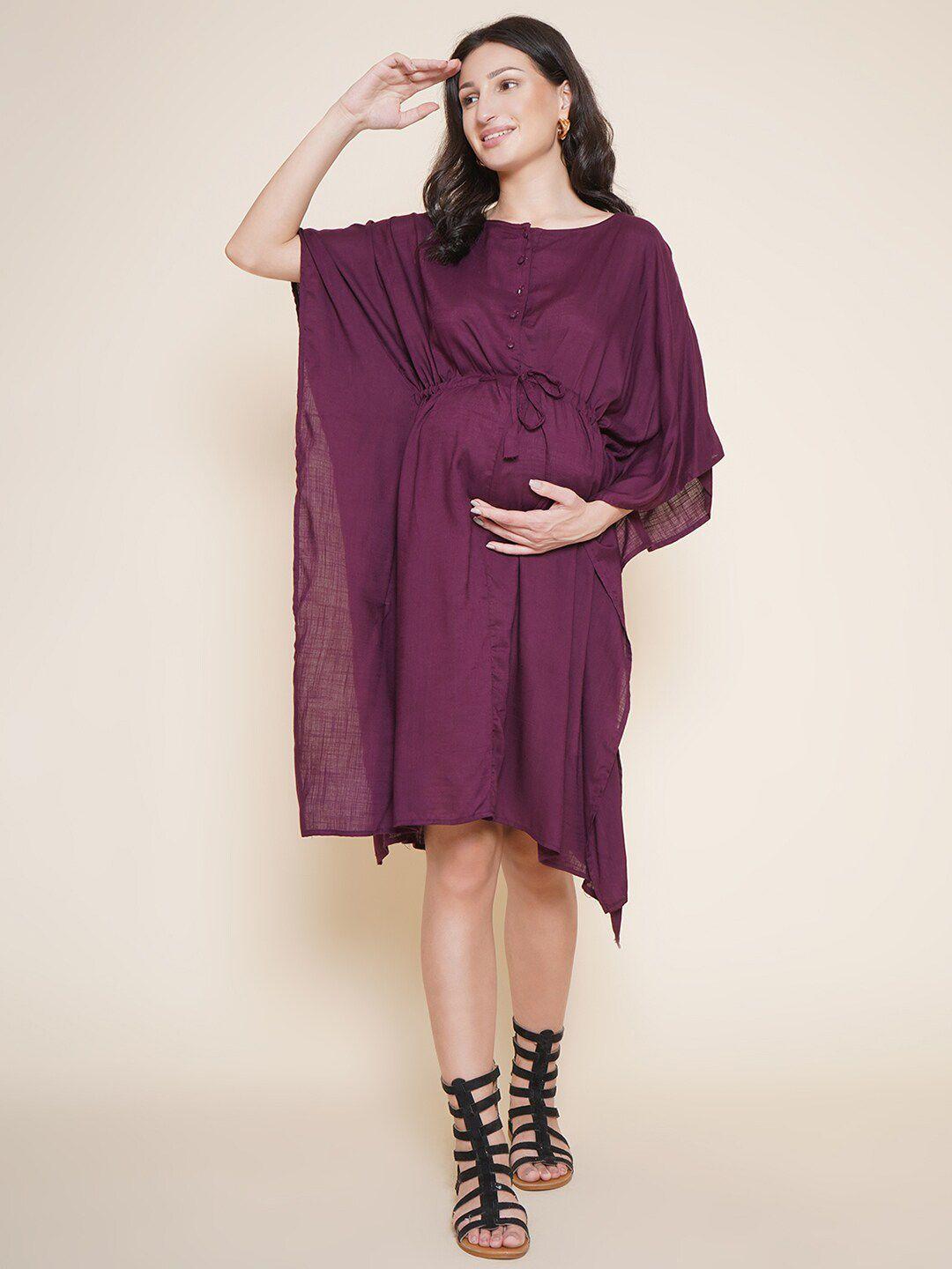 mine4nine purple maternity a-line dress