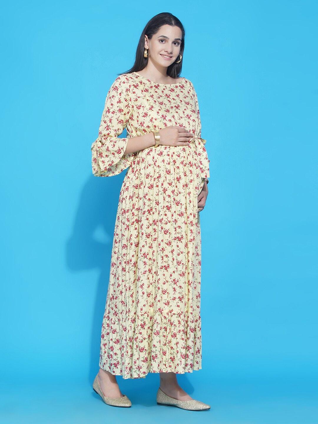 mine4nine women multicoloured floral maternity maxi dress