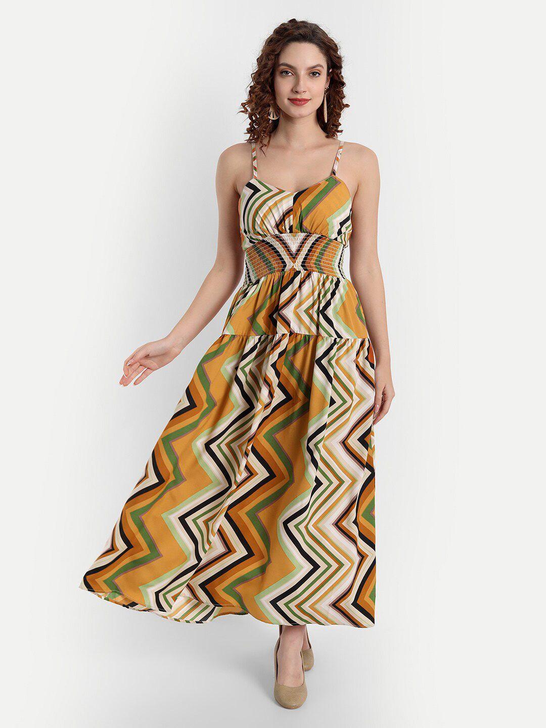minglay multicoloured striped crepe blouson dress
