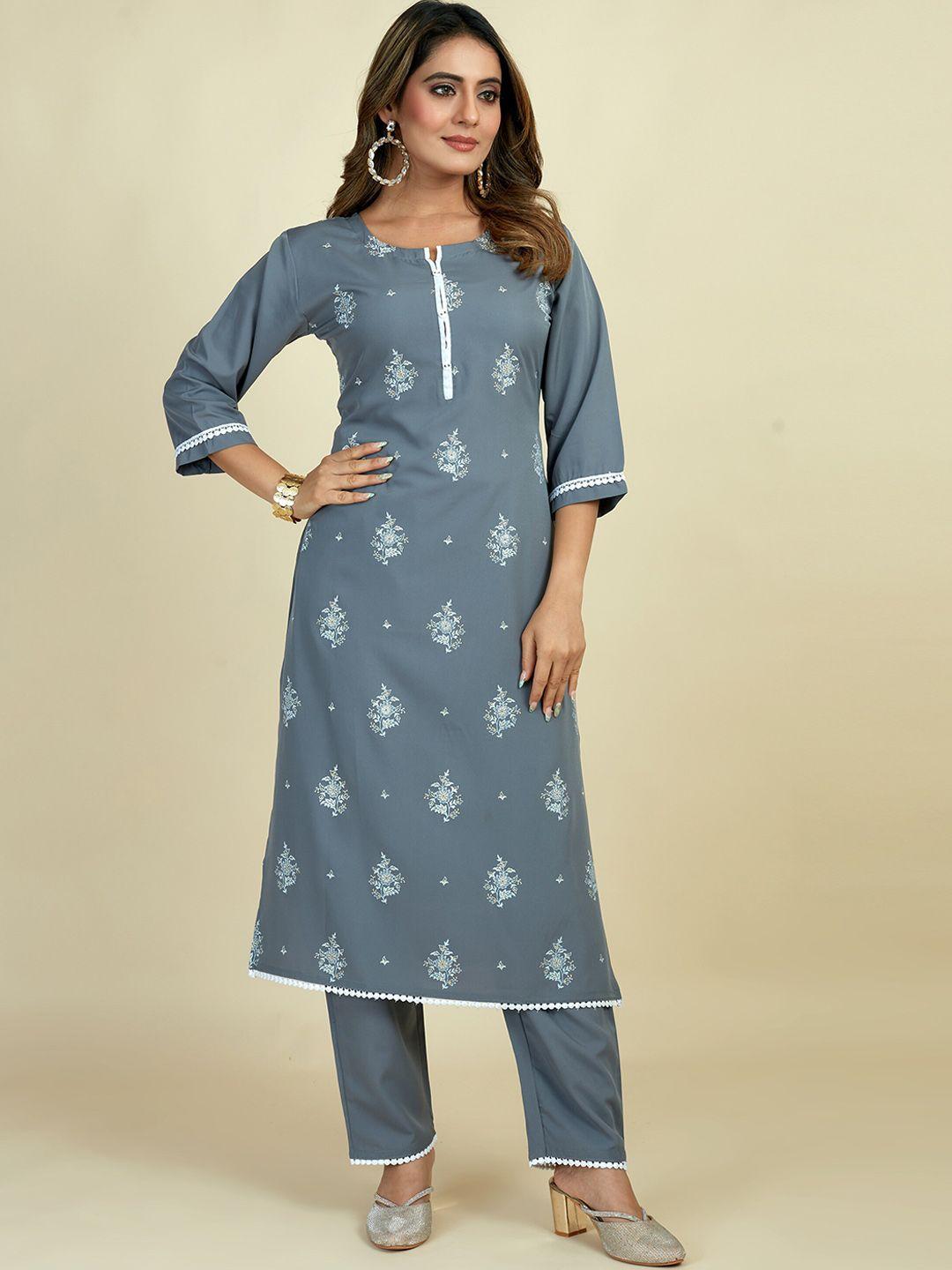 mingora floral printed straight kurta with trousers