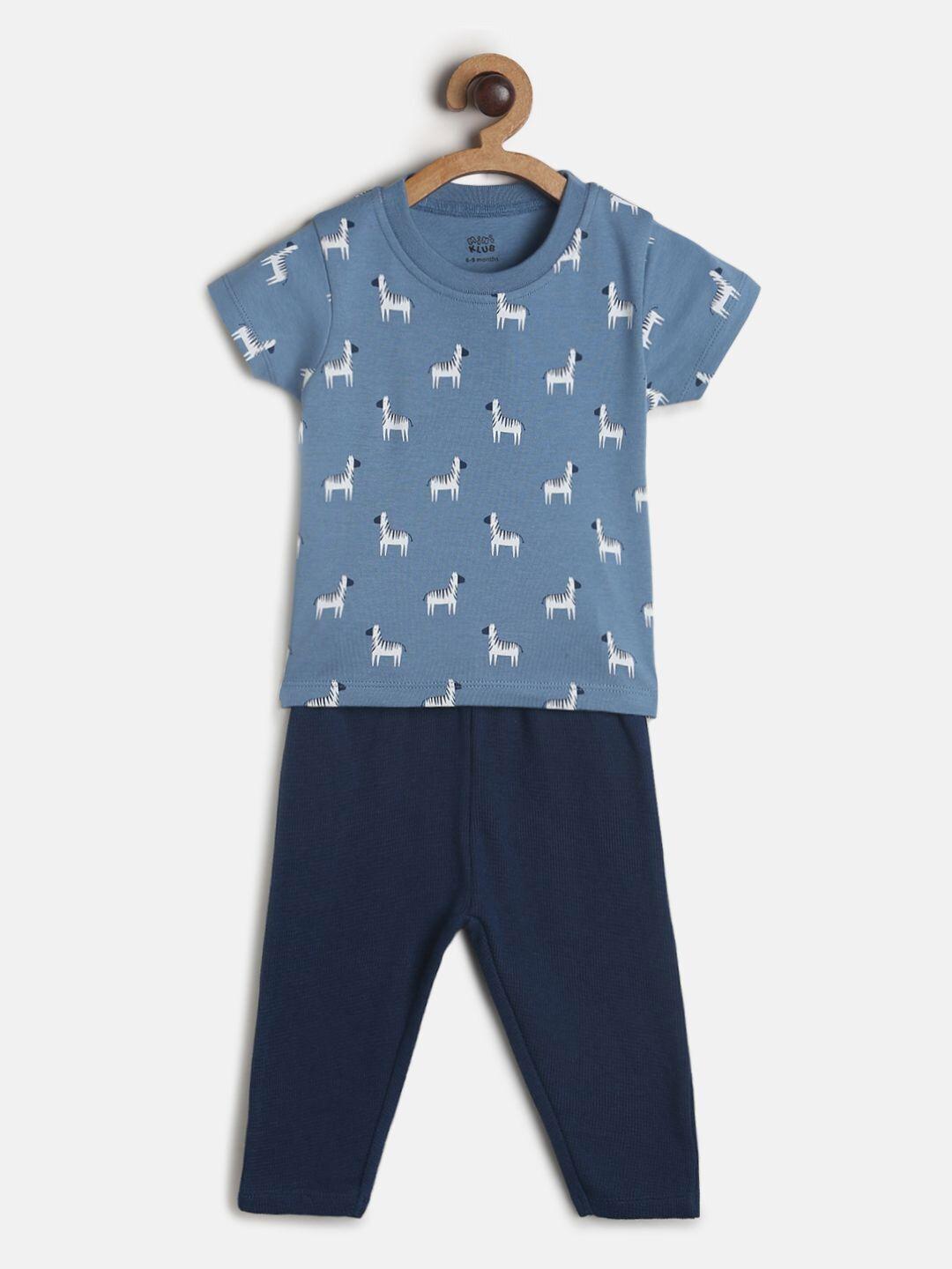 mini-klub-boys-blue-&-navy-blue-printed-t-shirt-with-pyjamas