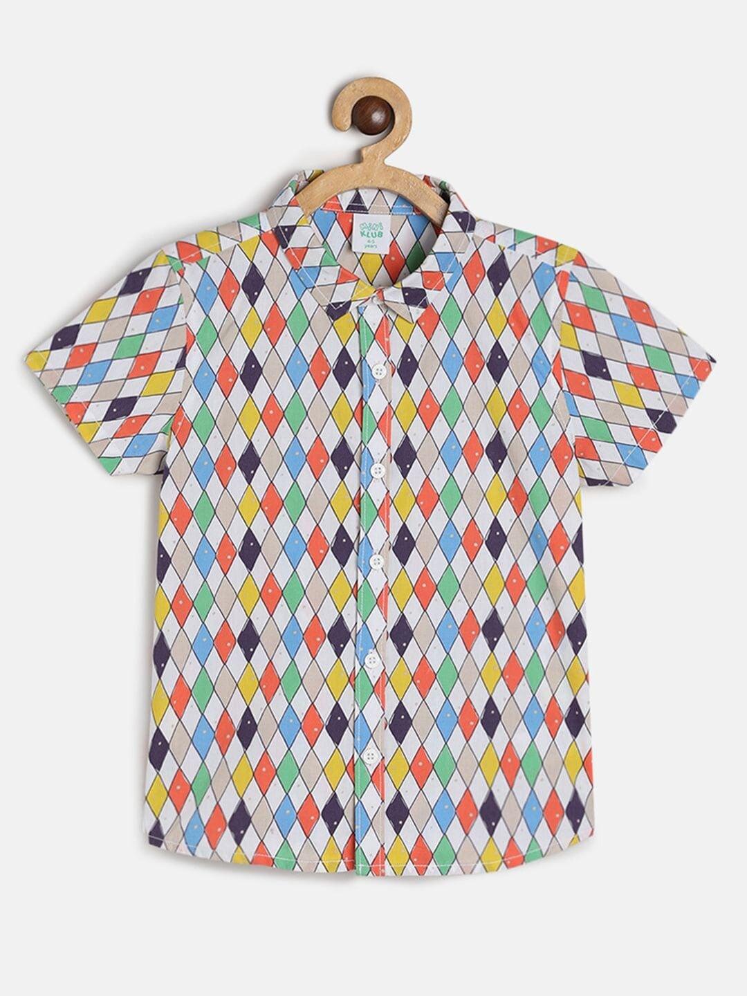 mini klub boys printed casual cotton shirt