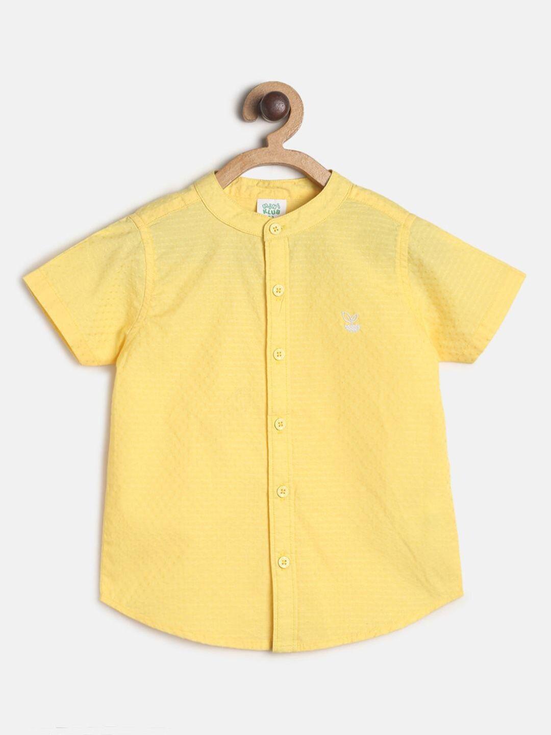 mini klub boys yellow custom cotton casual shirt