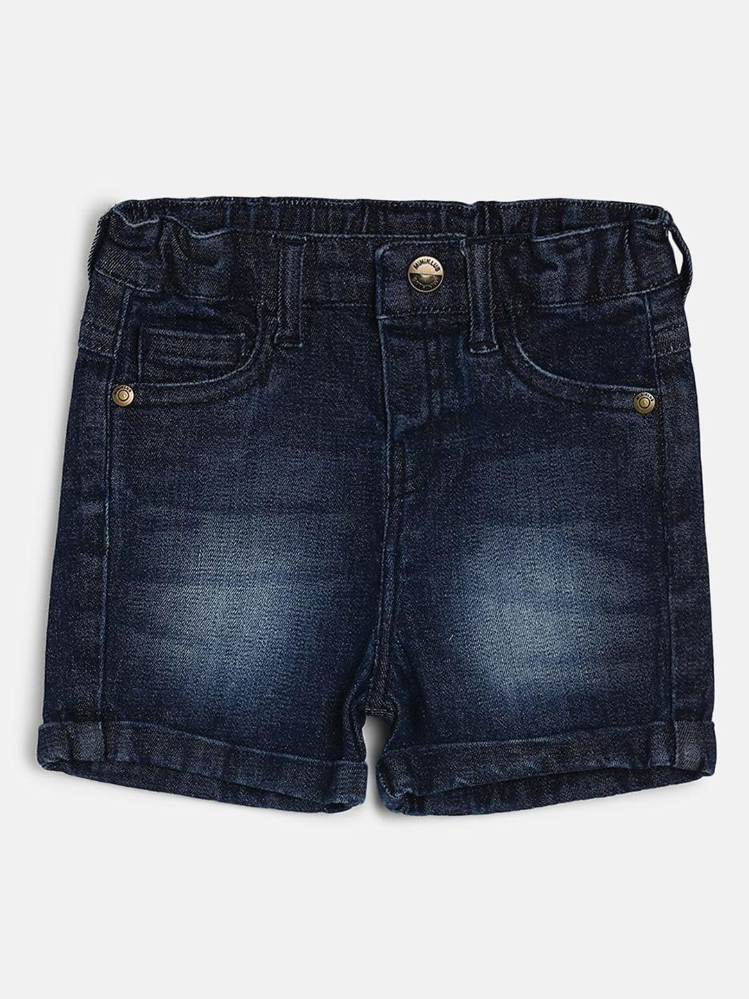 mini klub infant boys washed regular fit denim shorts