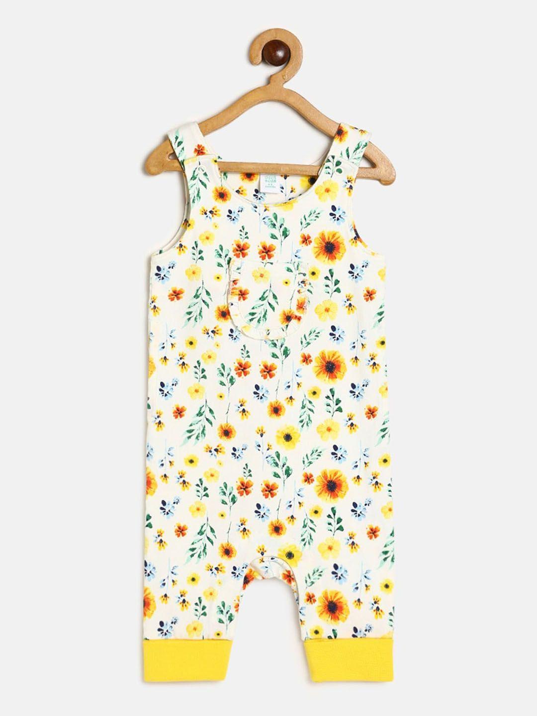 mini klub infant girls floral printed sleeveless rompers