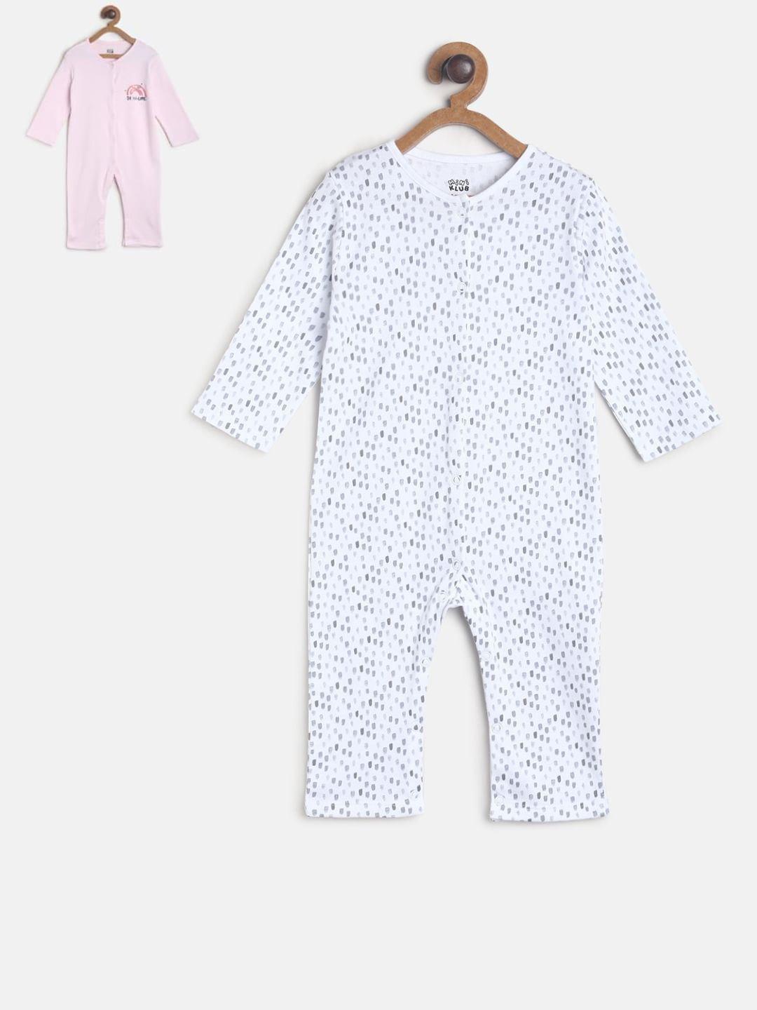 mini klub infants girls pack of 2 pure cotton rompers