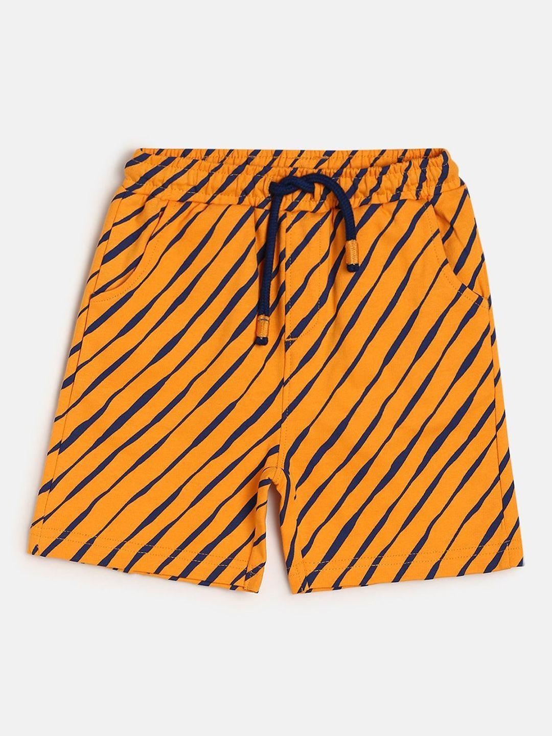 mini-klub-kids-boys-striped-mid-rise-pure-cotton-regular-shorts