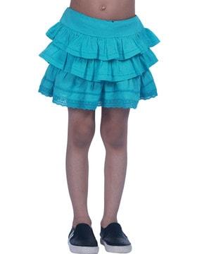 mini length tiered skirt