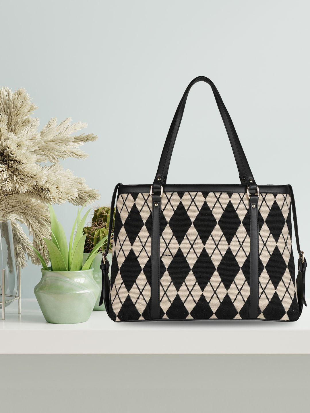 mini wesst geometric printed oversized shopper tote bag