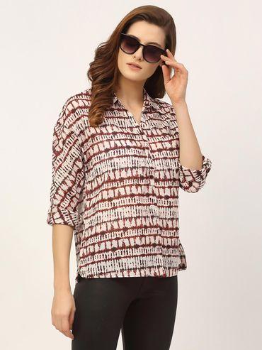 mini ikat print voile shirt