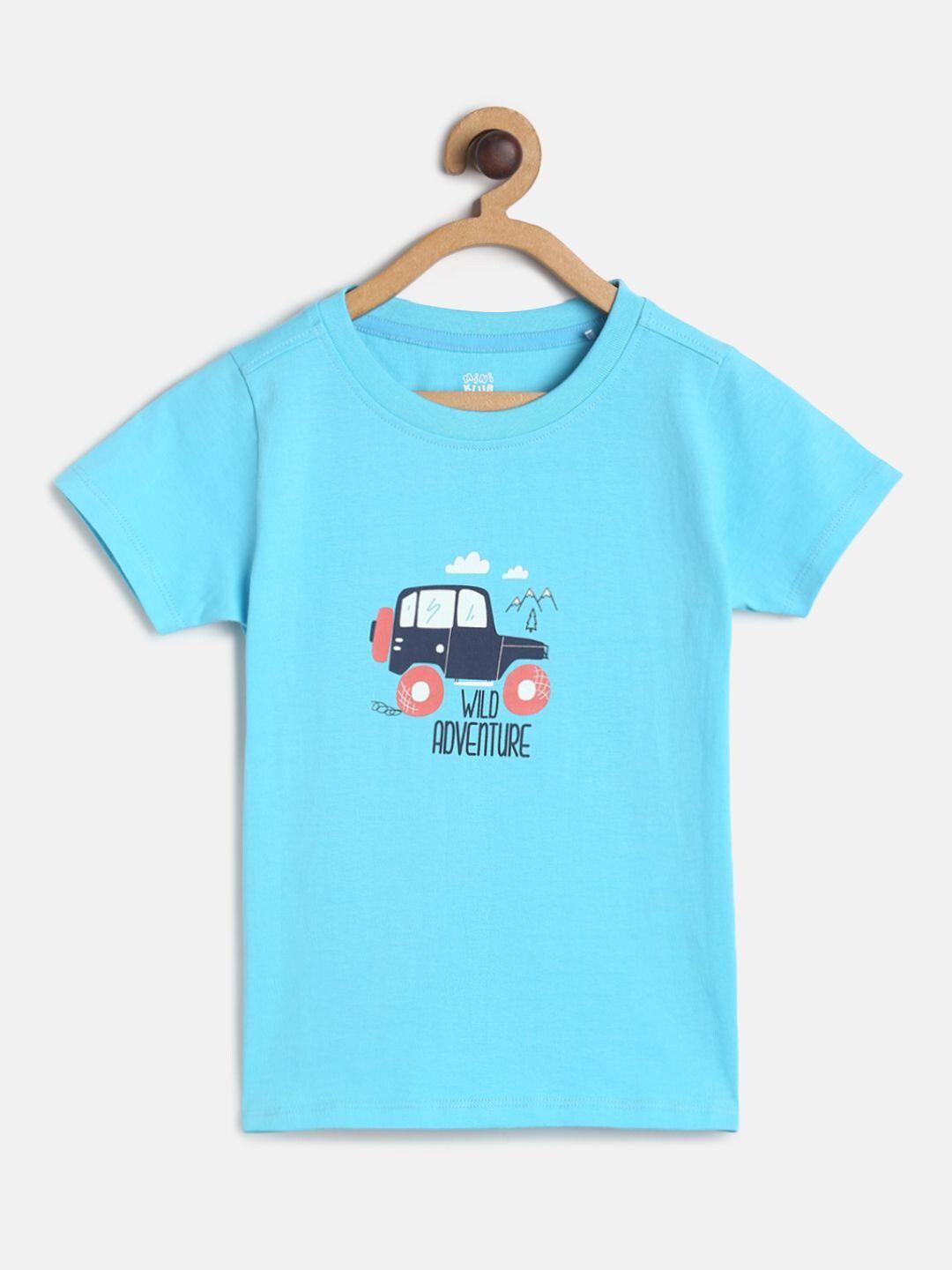 mini klub boys blue printed applique t-shirt