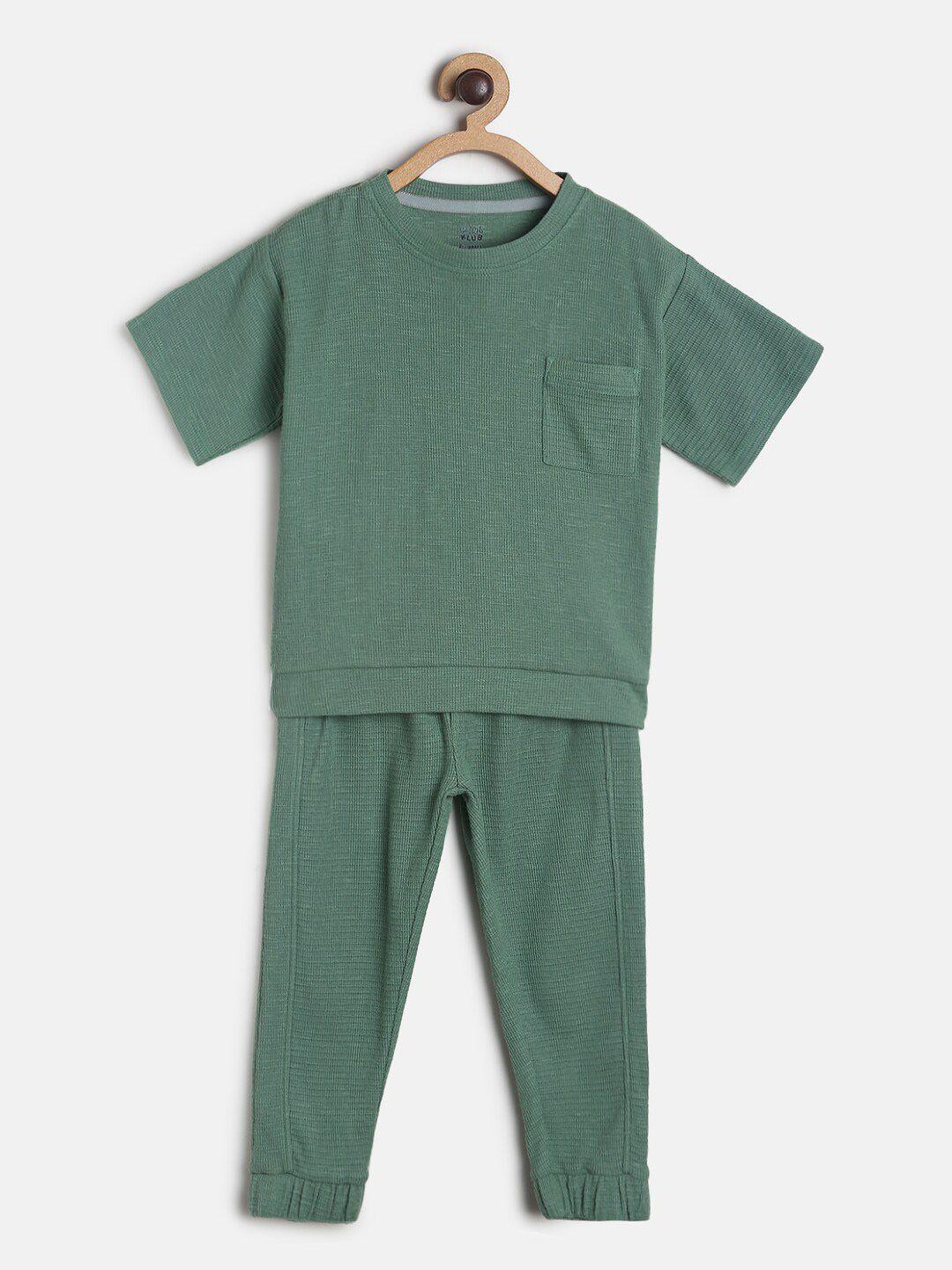 mini klub boys green t-shirt with trousers