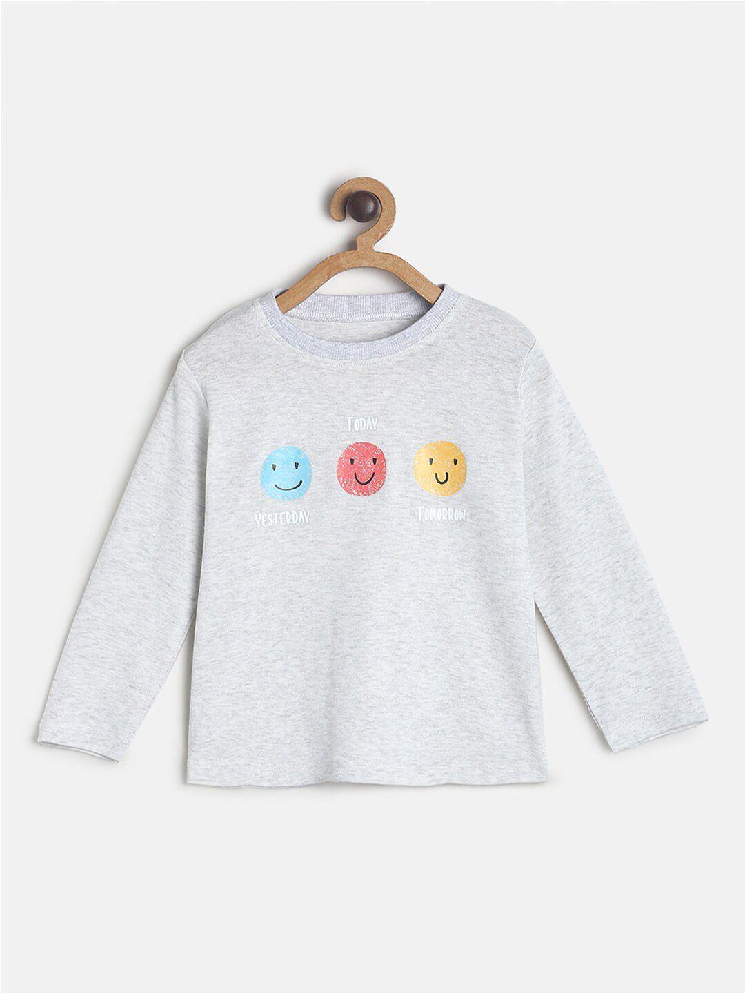 mini klub boys grey printed applique t-shirt