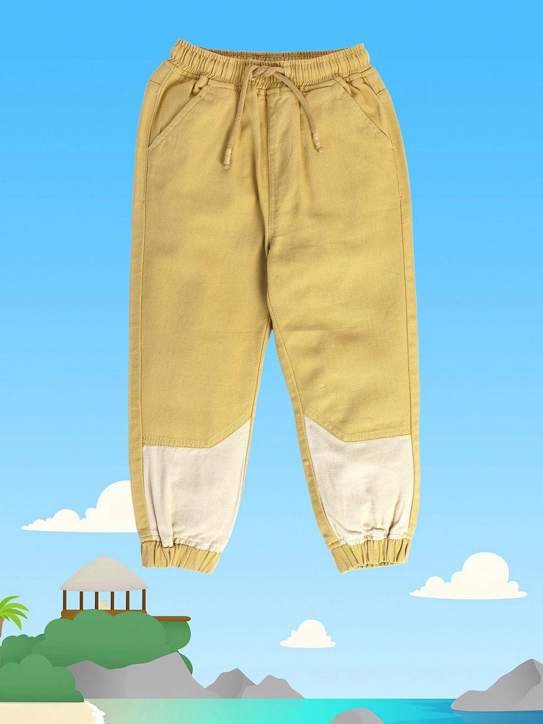 mini klub boys mid-rise flat-front easy wash cotton joggers trousers