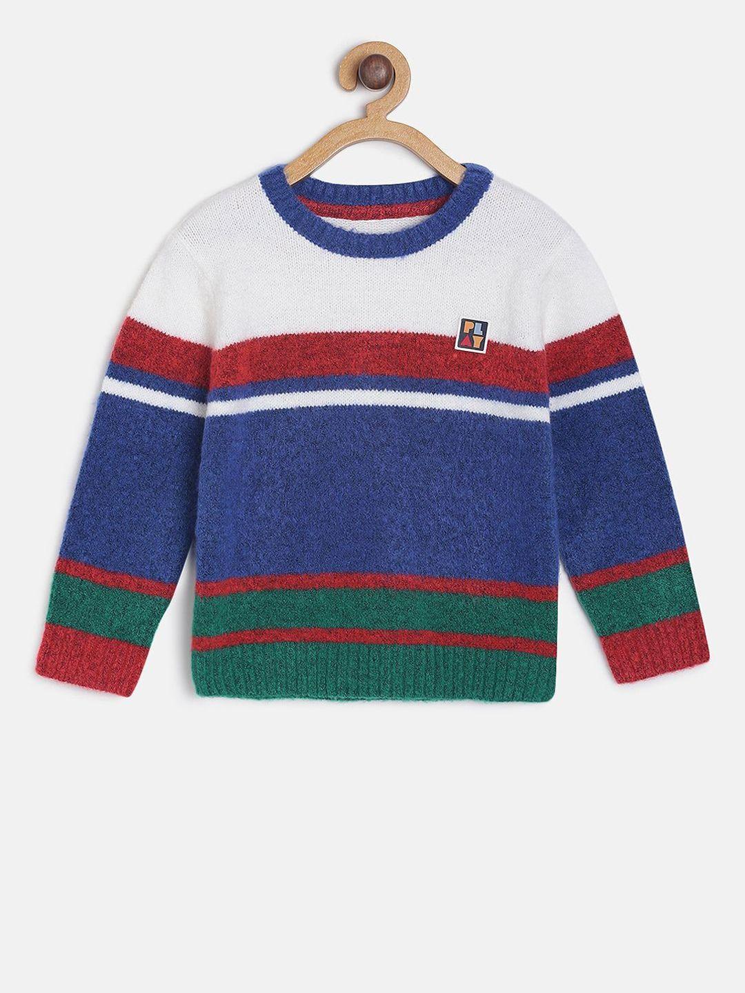 mini klub boys multicoloured acrlic striped pullover sweater