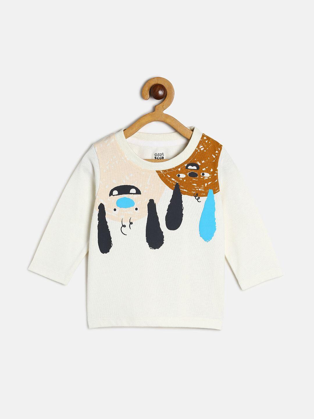 mini klub boys off white printed cotton t-shirt