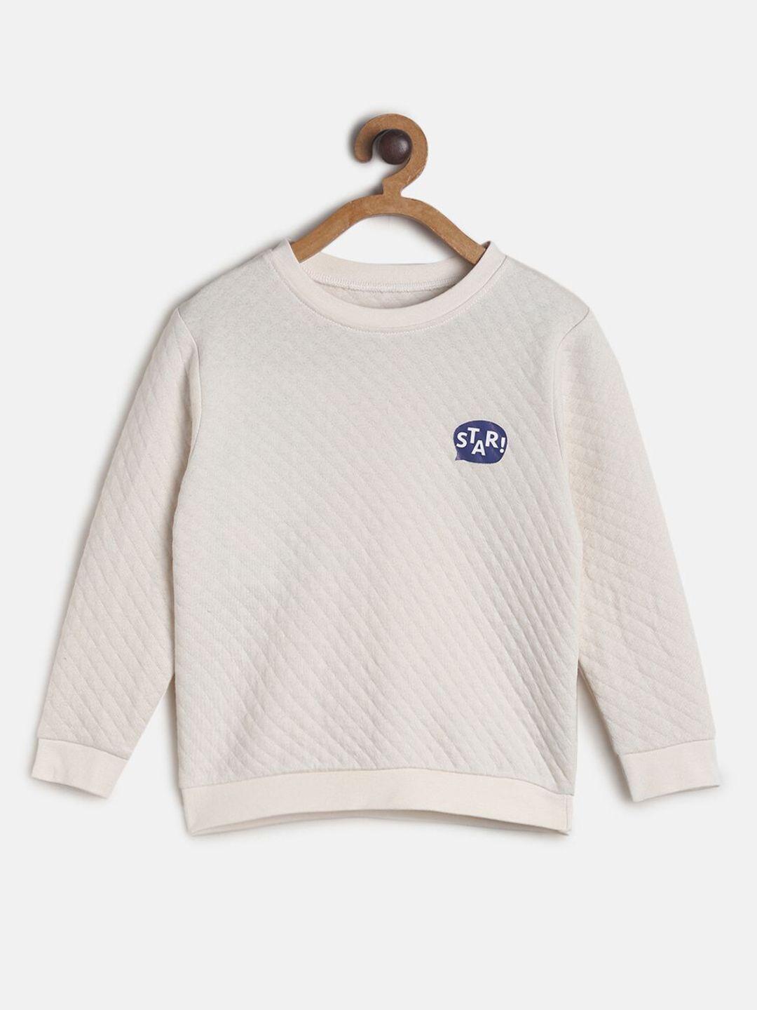 mini klub boys off white self design patterned sweatshirt