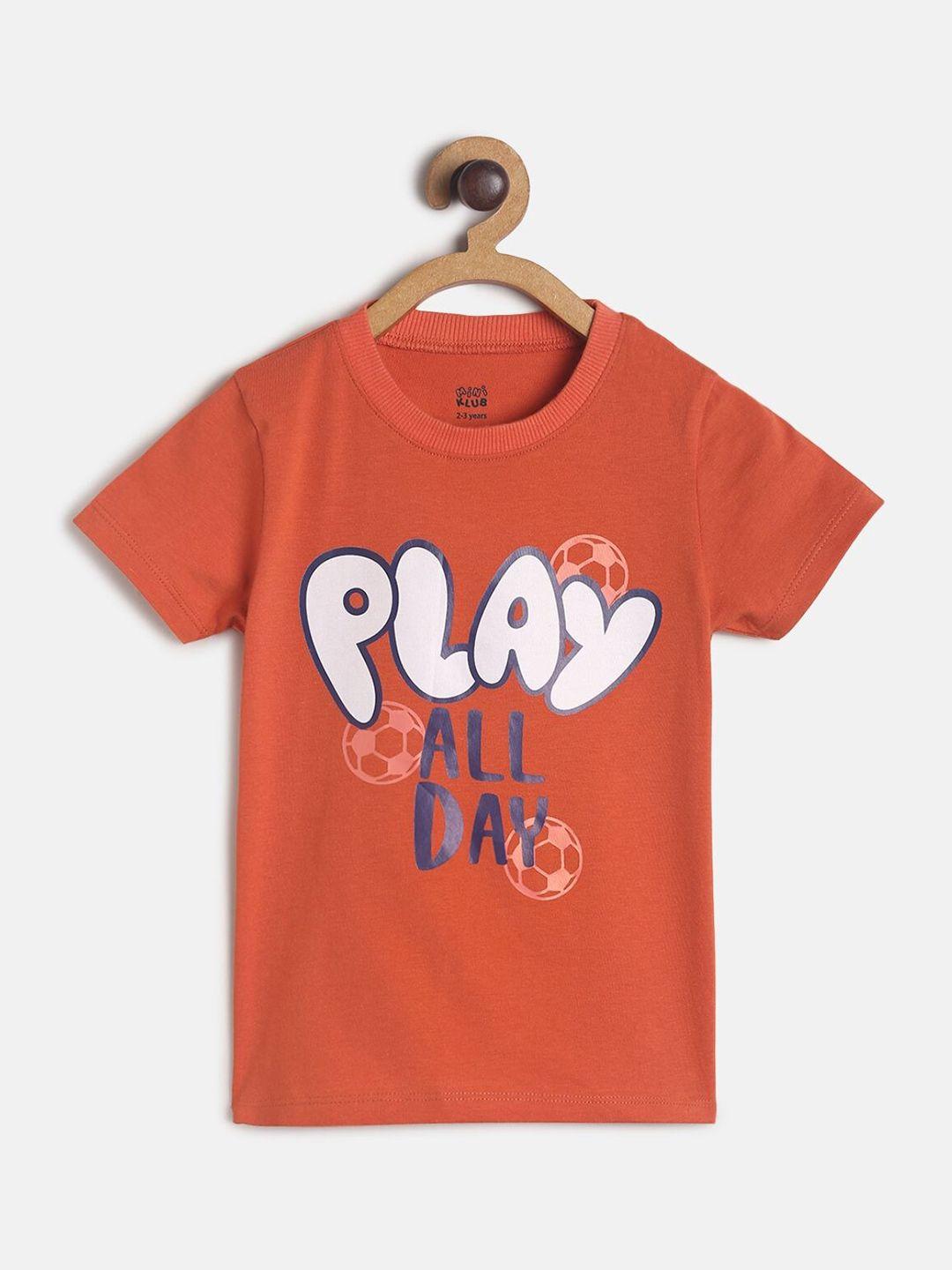 mini klub boys orange printed t-shirt