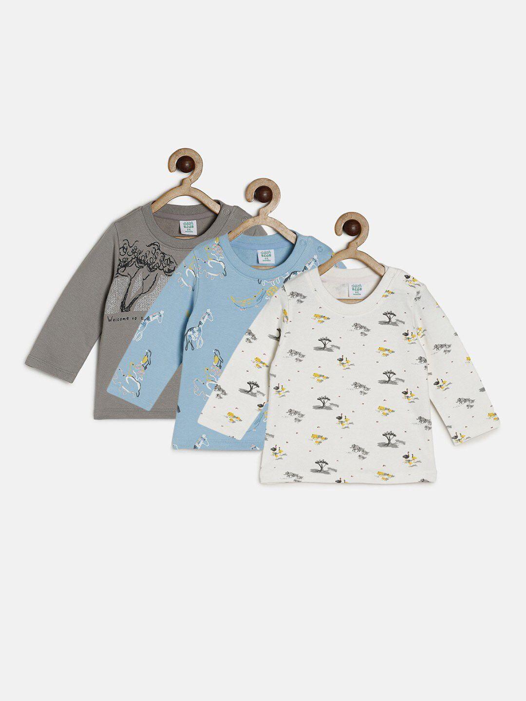 mini klub boys pack of 3 printed organic cotton t-shirts