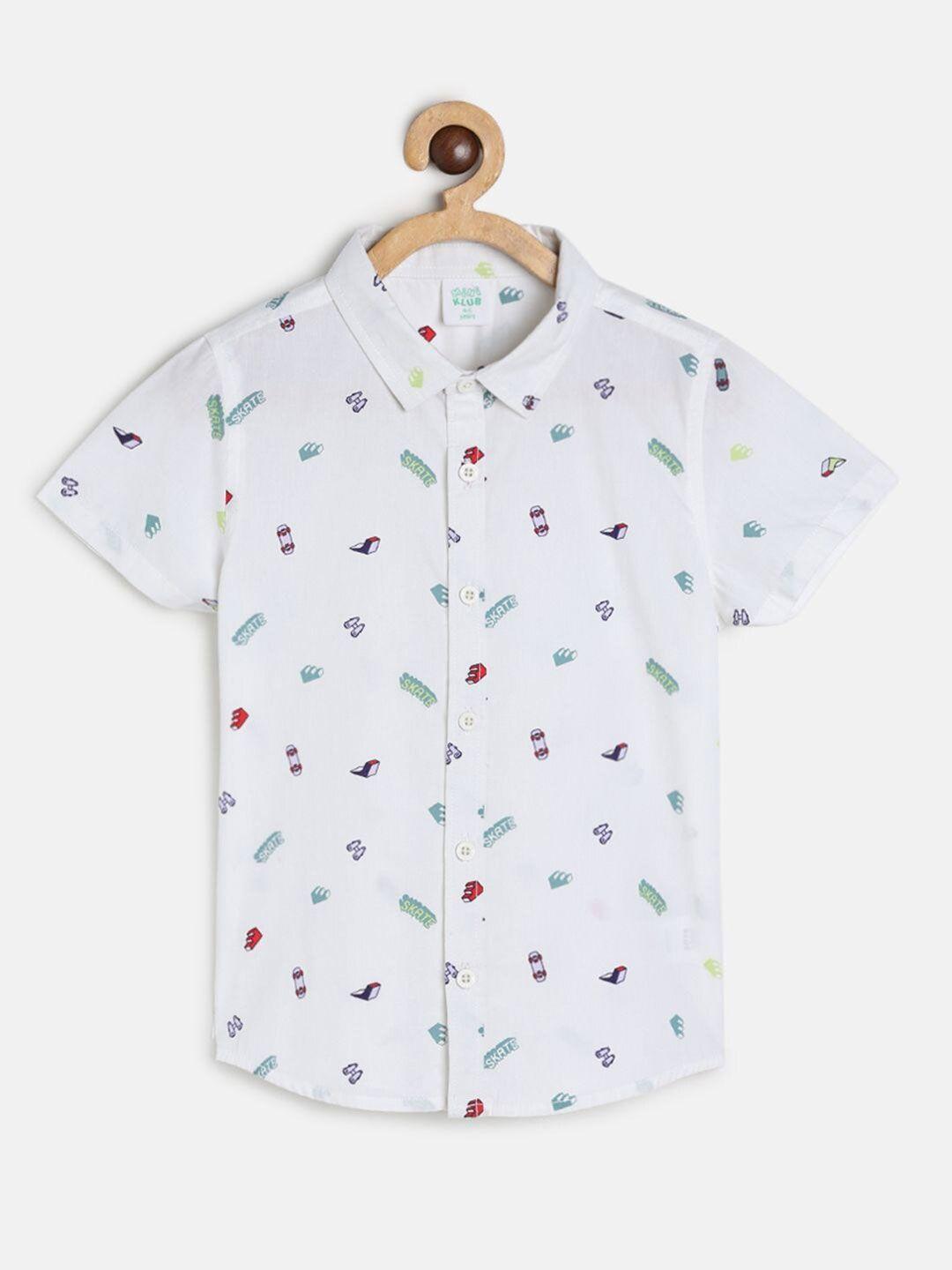 mini klub boys printed pure cotton casual shirt