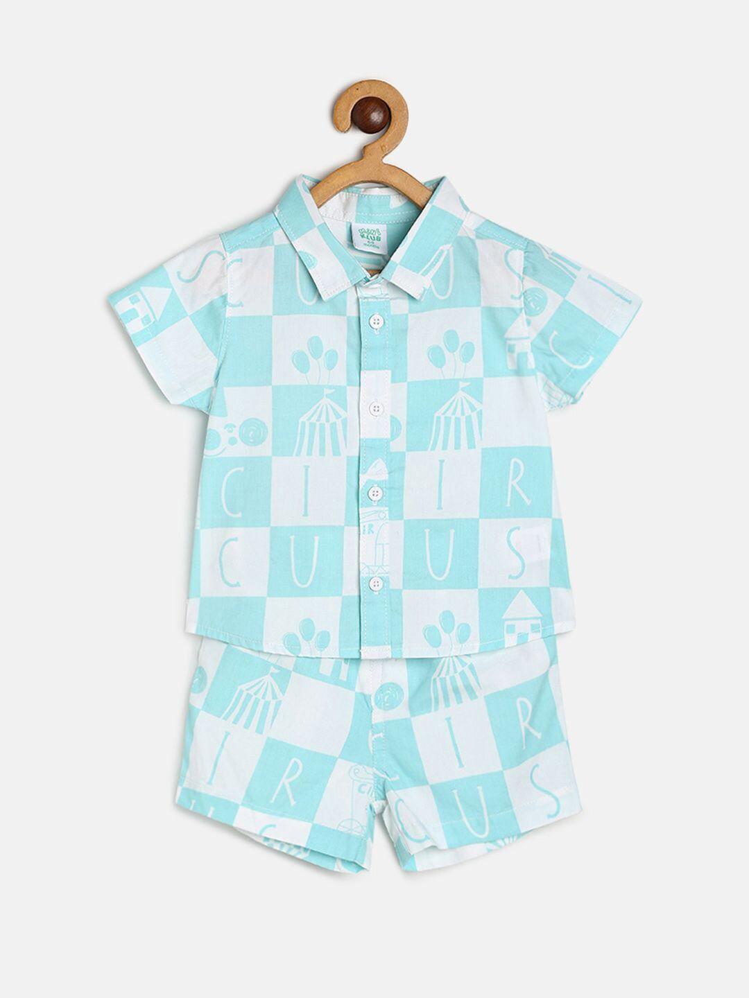 mini klub boys printed shirt with shorts