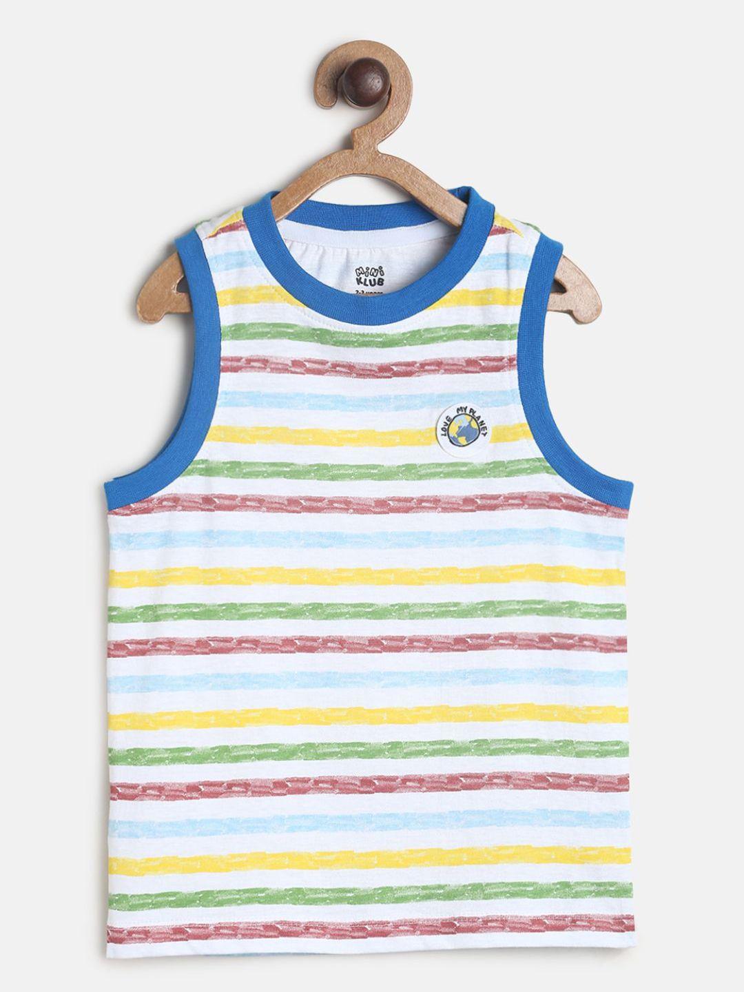 mini klub boys striped sleeveless cotton t-shirt