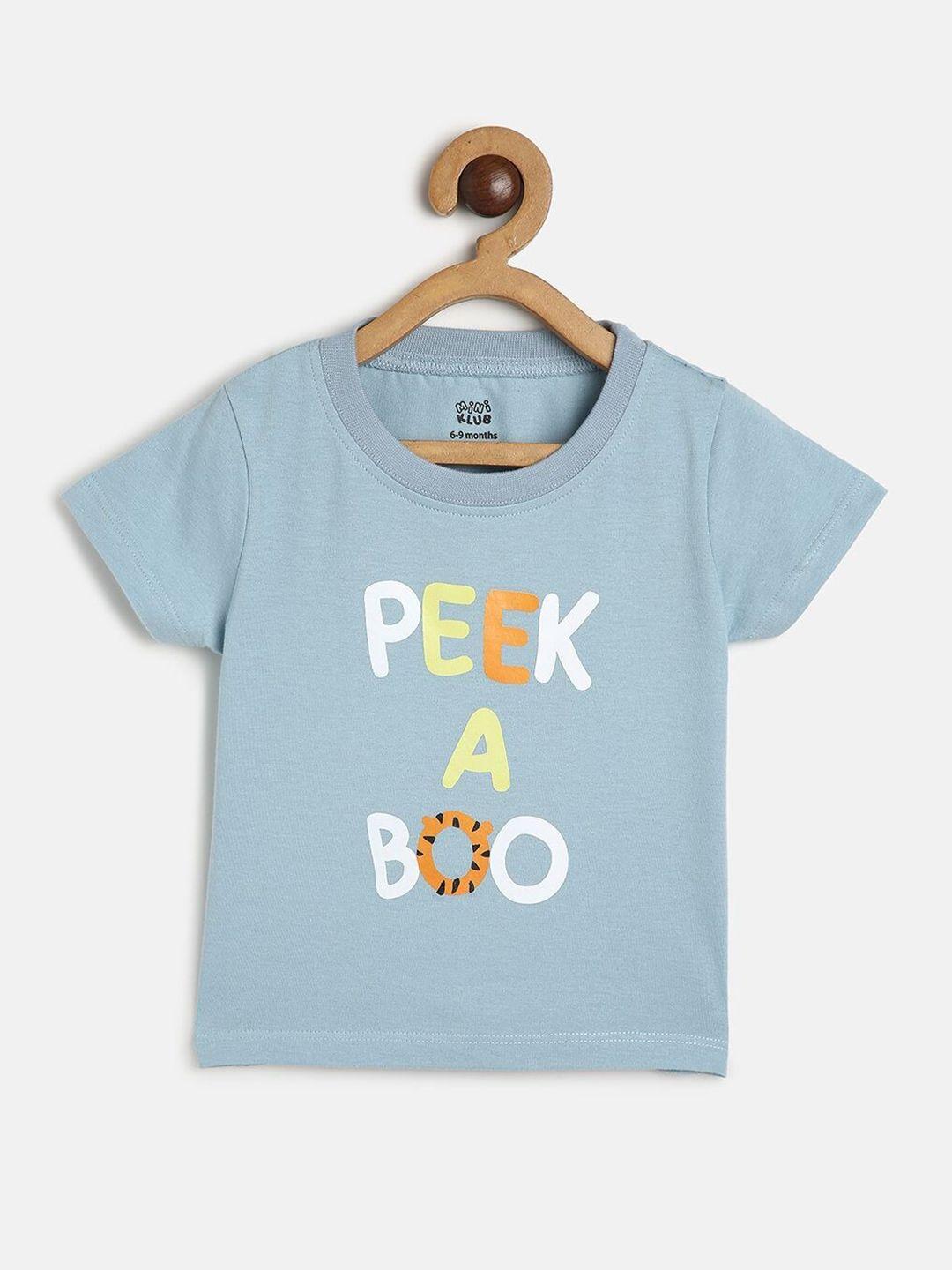 mini klub boys typographic printed pure cotton t-shirt