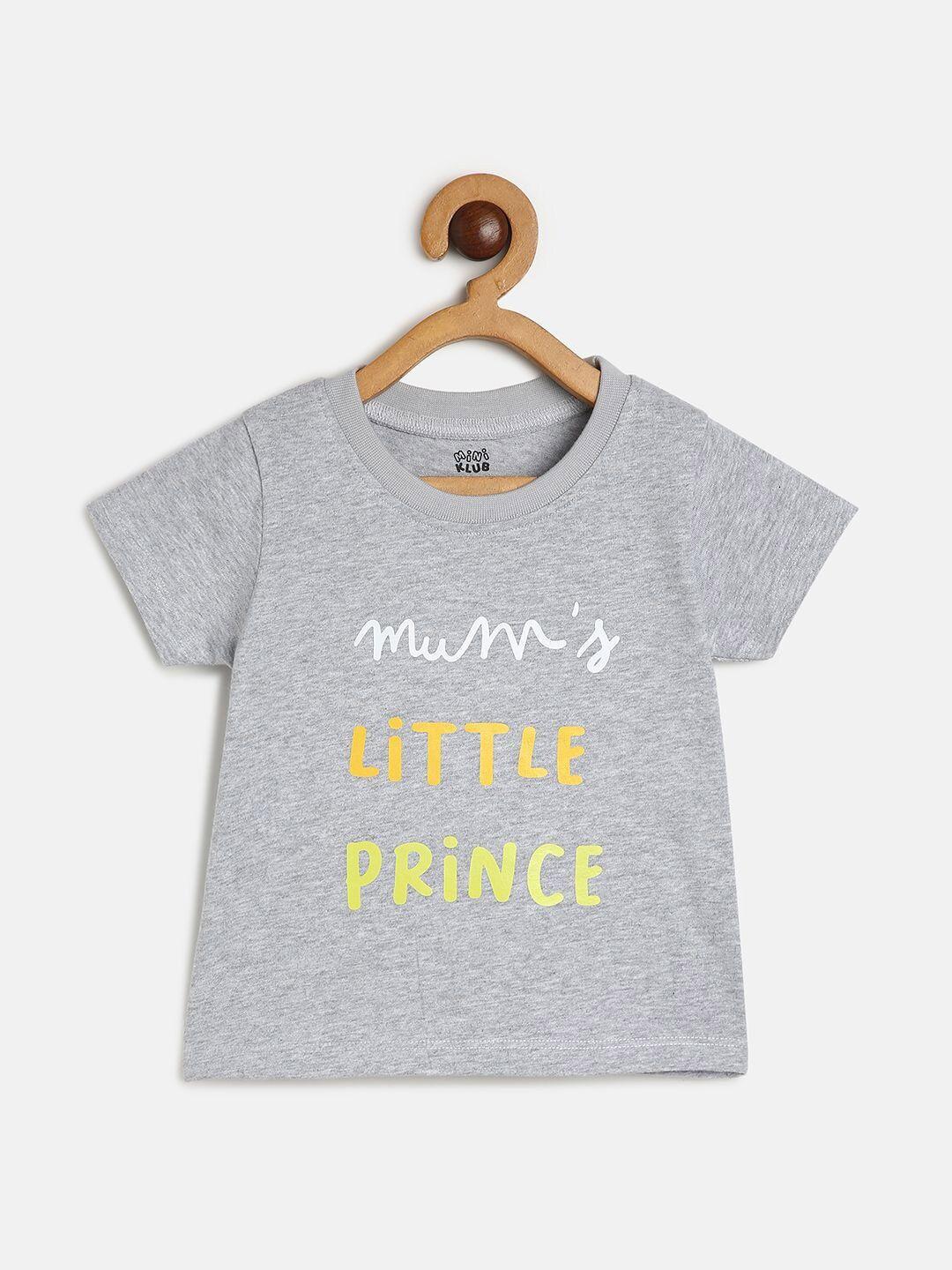 mini klub boys typography printed pure cotton t-shirt