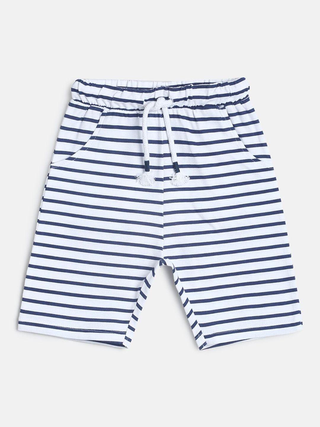 mini klub boys white striped shorts