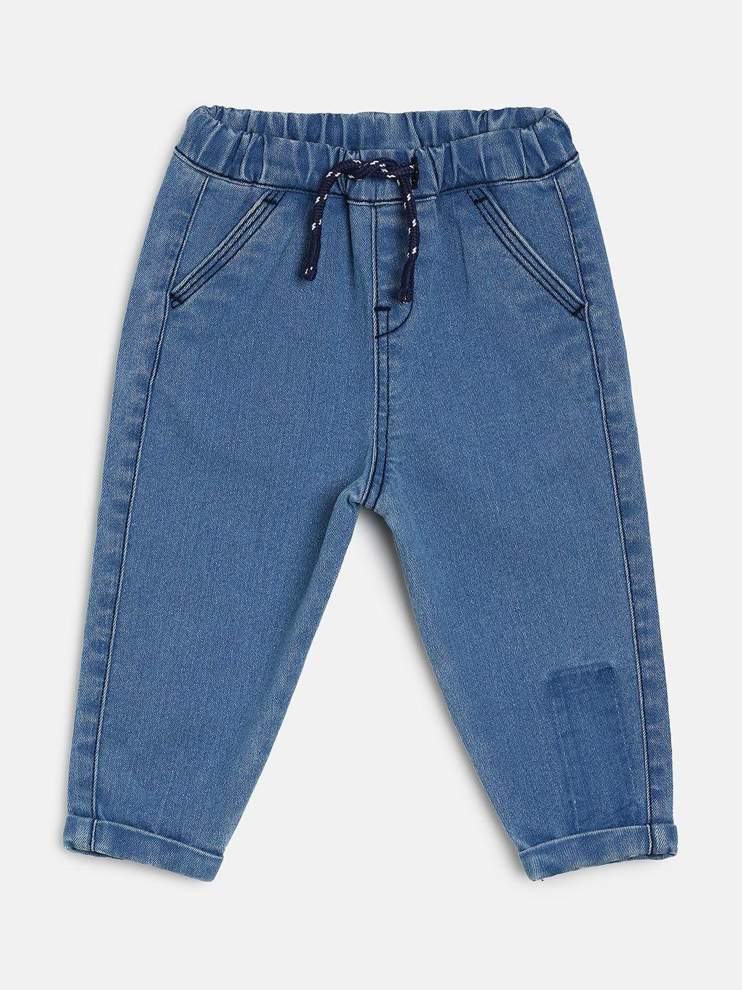 mini klub infant boys blue high-rise stretchable jeans