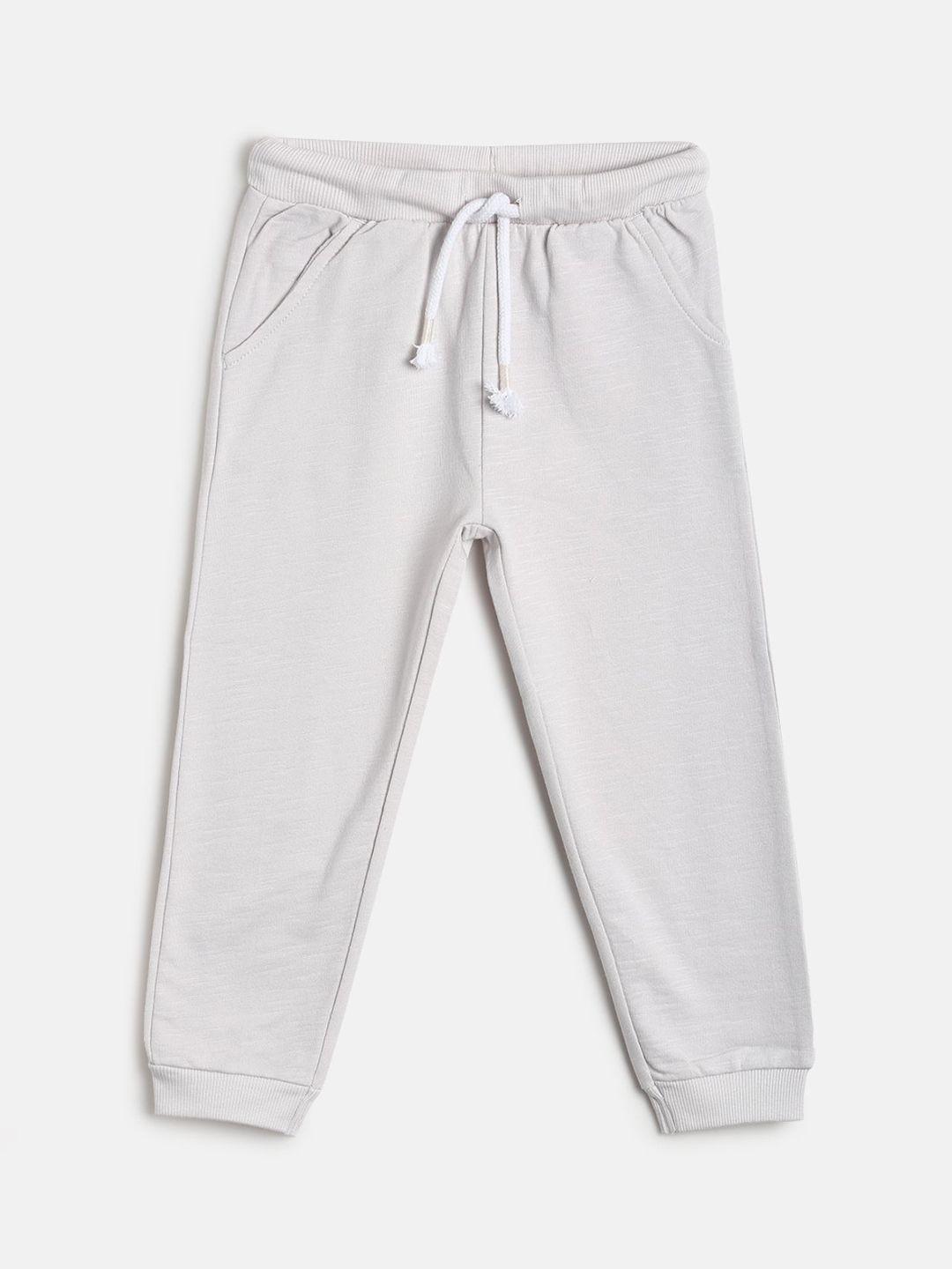 mini klub infant boys grey solid pure cotton joggers