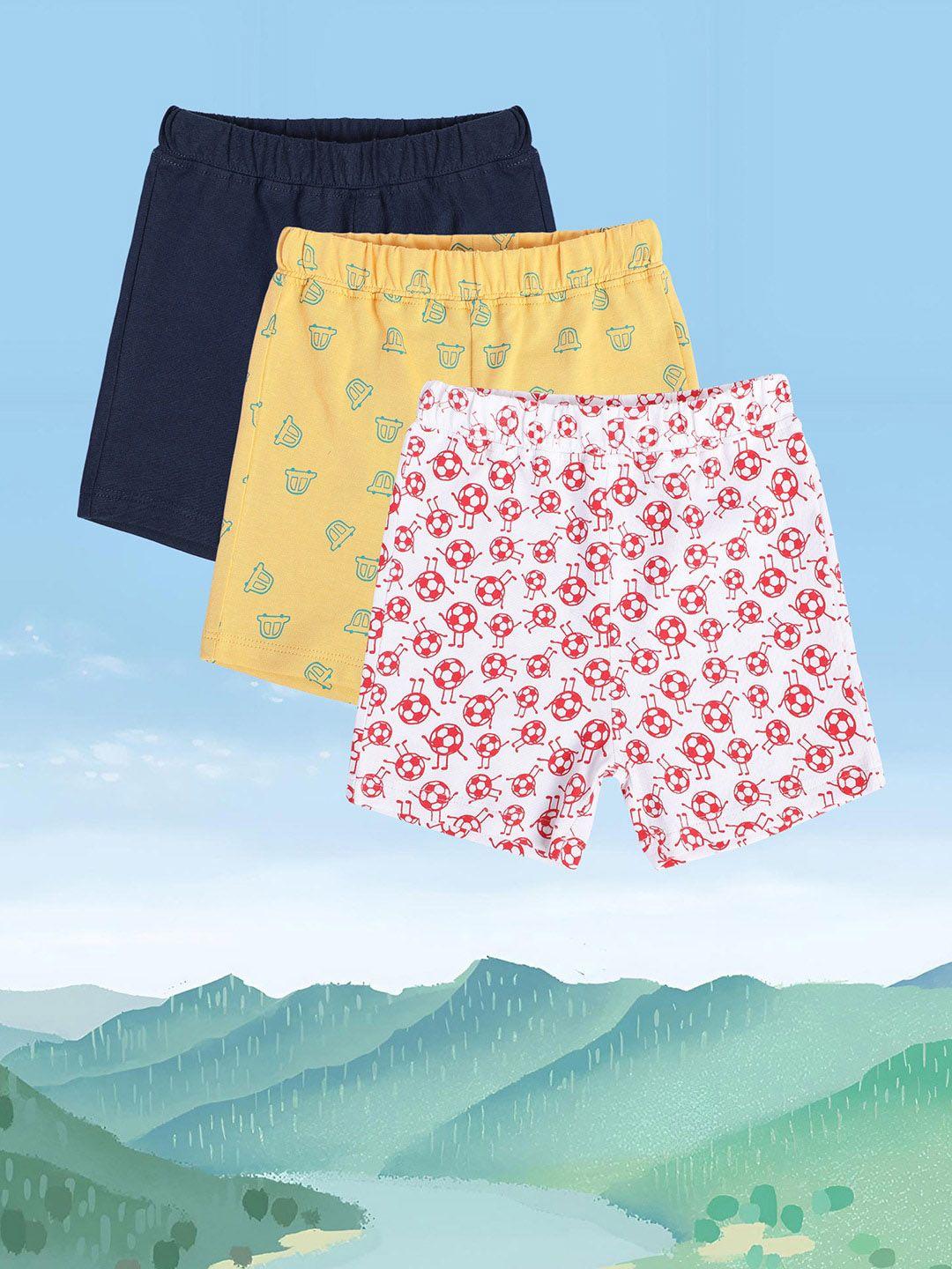 mini klub infant boys pack of 3 floral printed cotton shorts