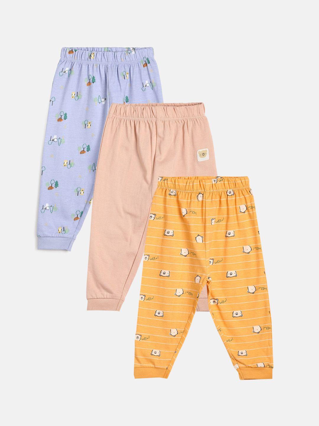 mini klub infant boys pack of 3 printed organic-cotton jogger