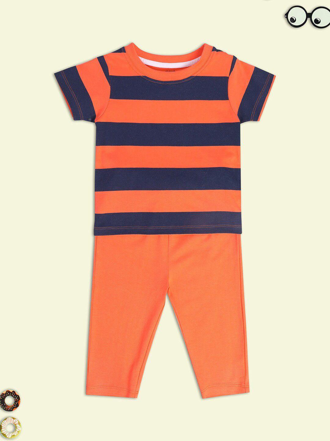 mini klub infant boys printed round neck t-shirt with trousers