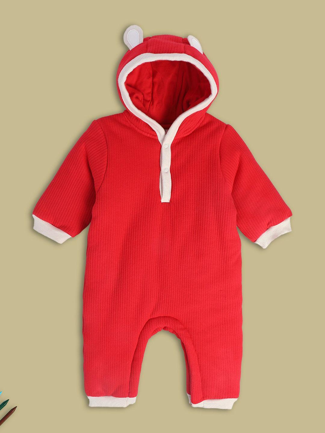 mini klub infant boys pure cotton hooded rompers
