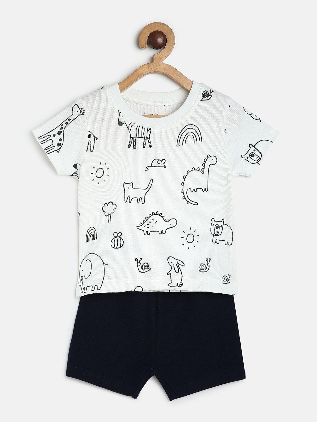 mini klub infants boys conversational printed t-shirt with shorts