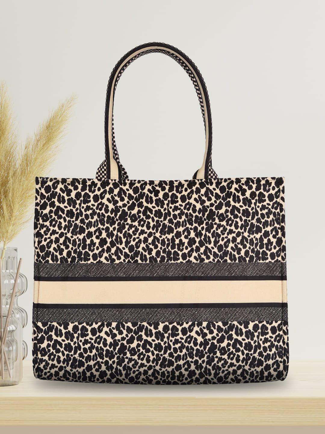 mini wesst animal printed oversized suede structured shoulder bag