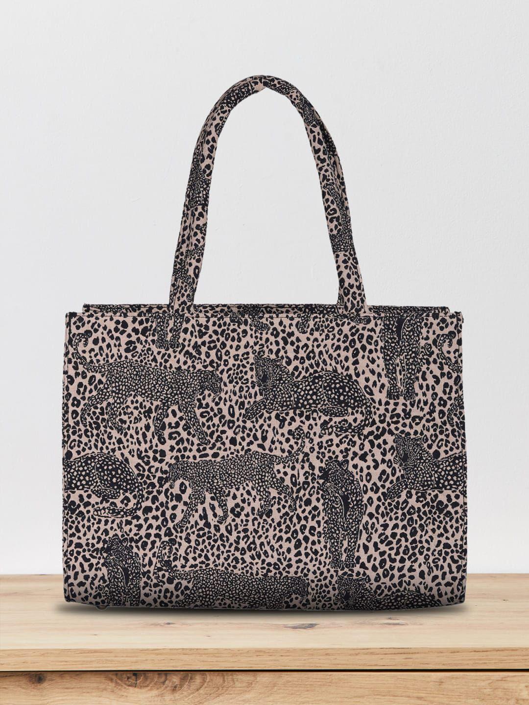 mini wesst animal skin printed oversized structured tote bag