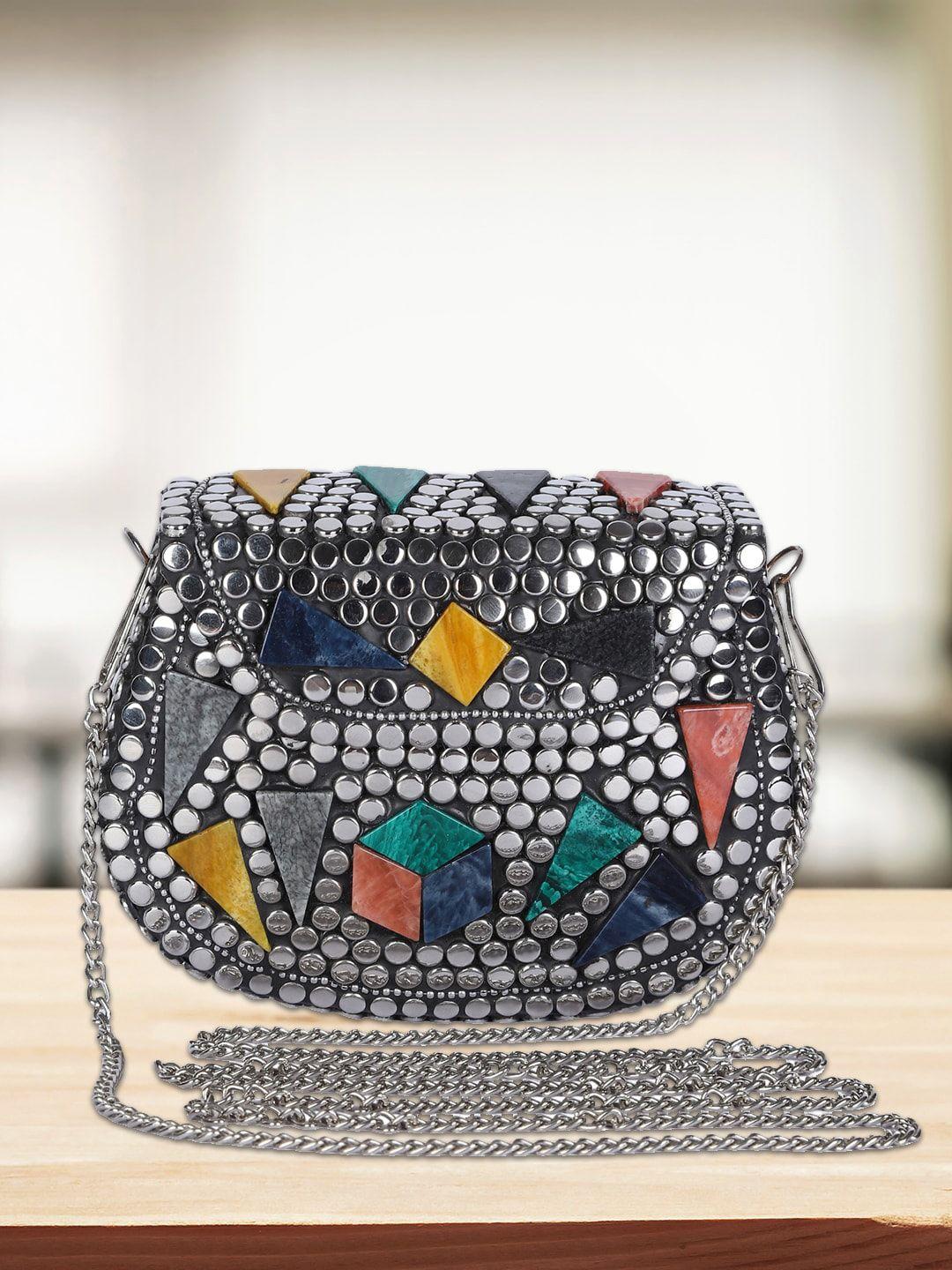 mini wesst embellished structured sling bag