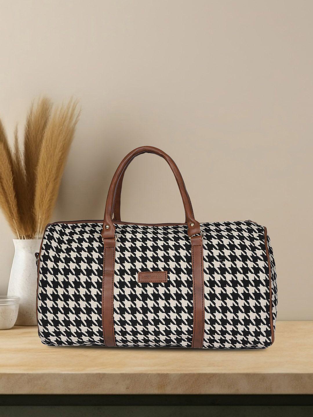 mini wesst geometric printed duffel bag