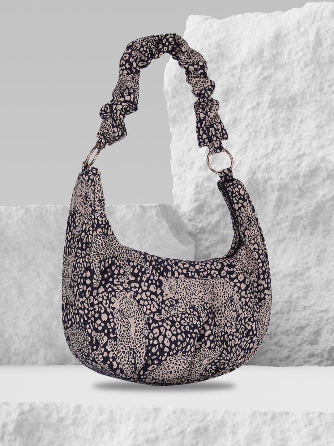 mini wesst graphic printed half moon hobo bag