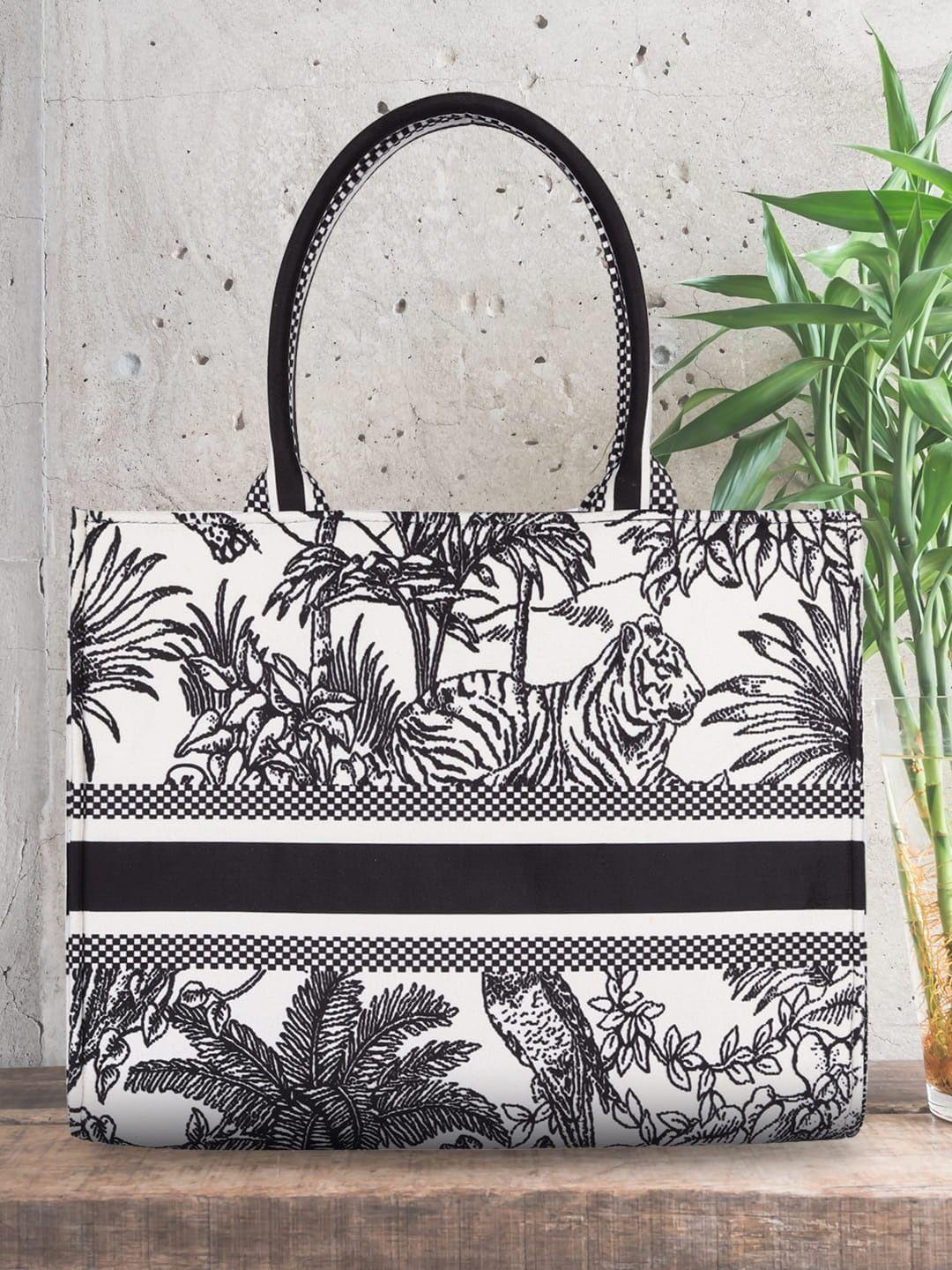 mini wesst printed structured tote bag