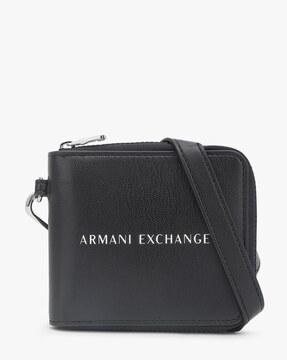 mini zip-around wallet with logo patch
