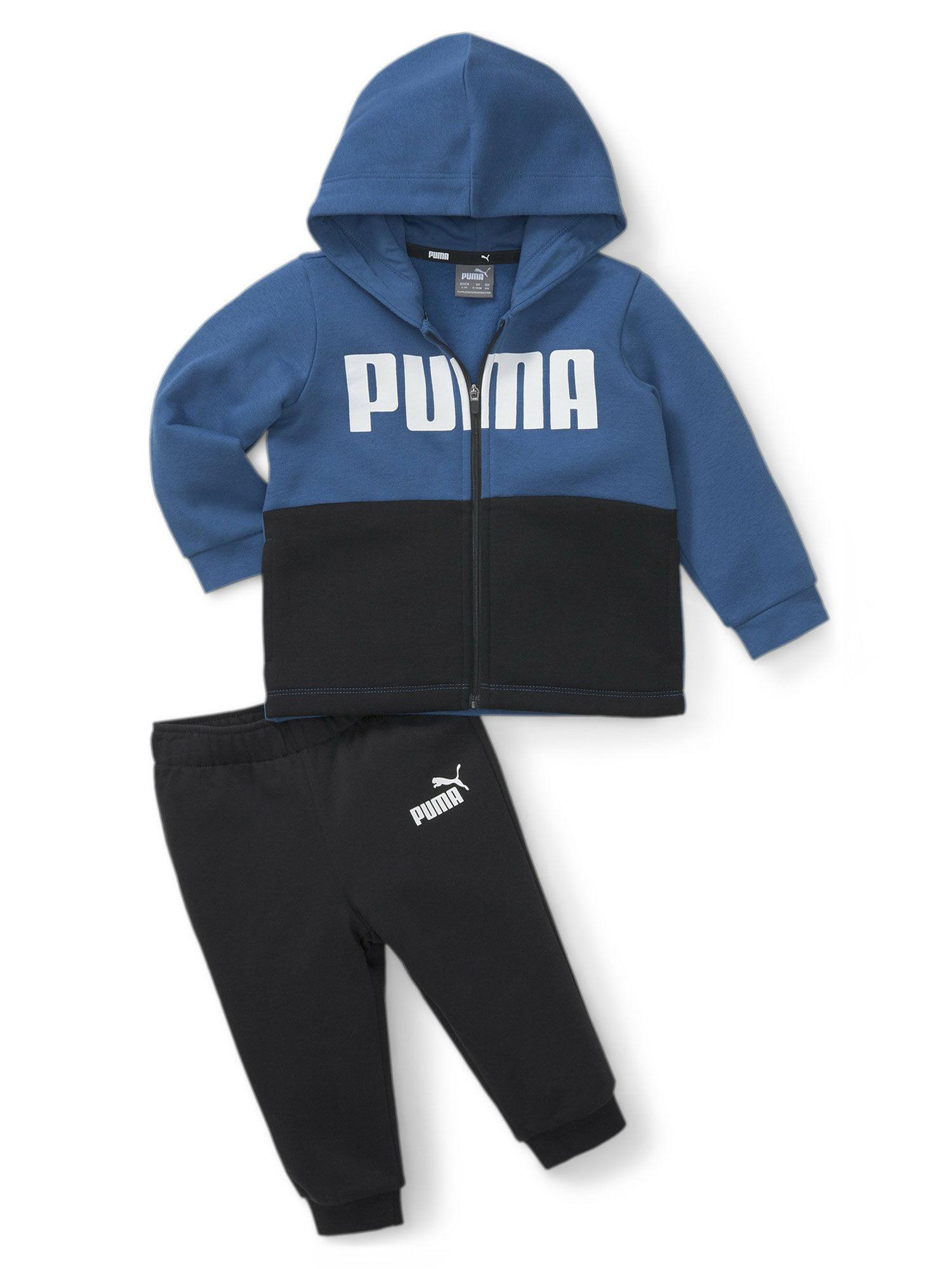 minicats colorblock jogger & hoodie unisex kids blue set (set of 2)