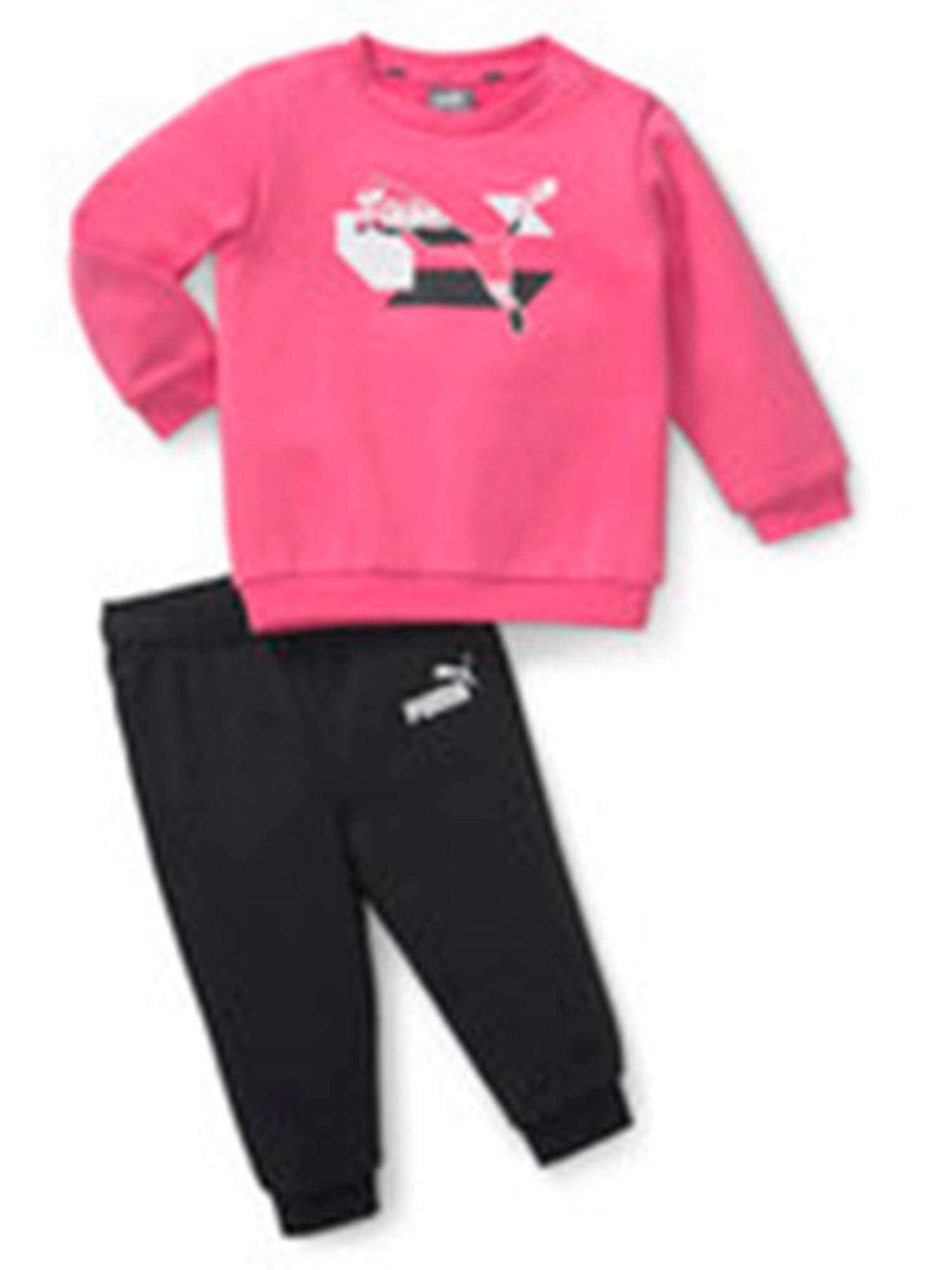 minicats alpha crew unisex kids pink 2 pc (set of 2)