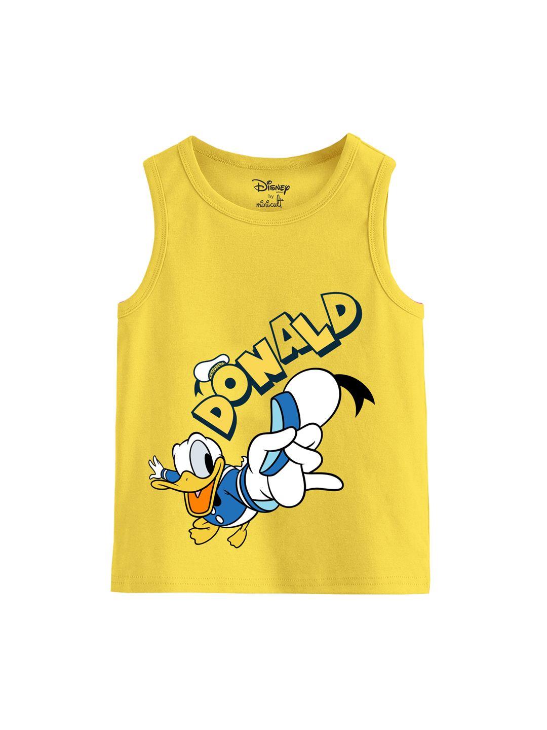 minicult infant kids mickey & donald printed cotton basic innerwear vest