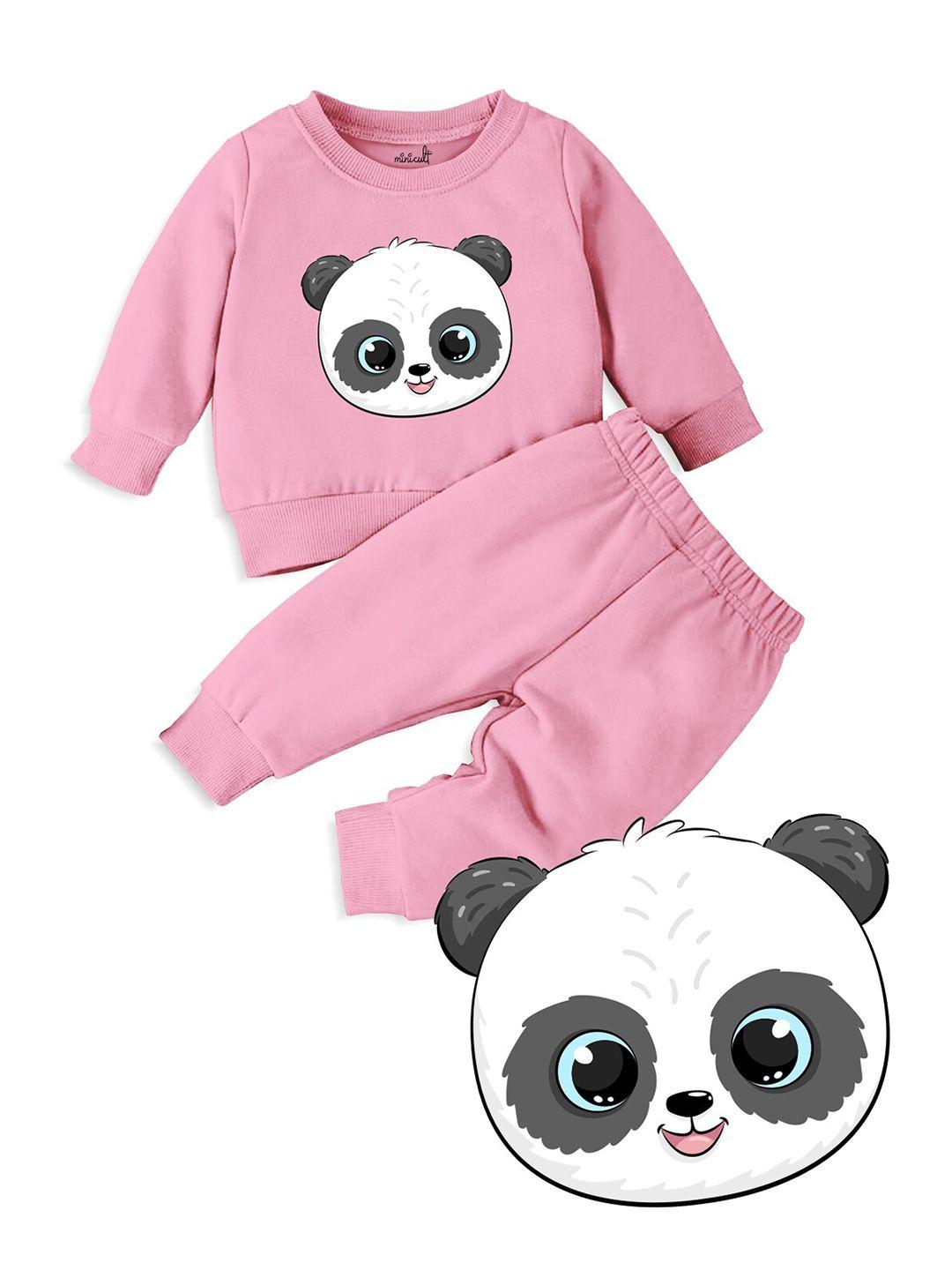 minicult kids panda printed t-shirt with pyjamas